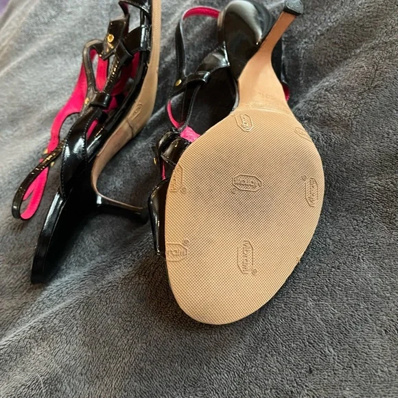 Sale 🔥 Alexander McQueen Black Patent Leather Heels Strap Sandals Size 6 - Picture 7 of 9